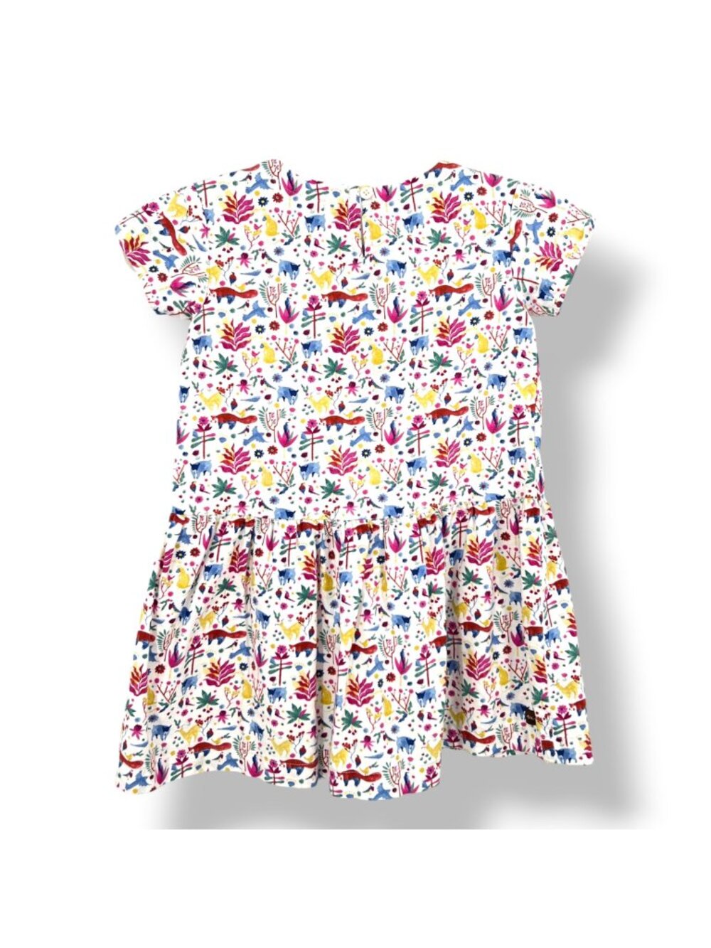 Tea Collection Dress Animal Floral Print Cotton Size 6 Short Sleeves Pockets
